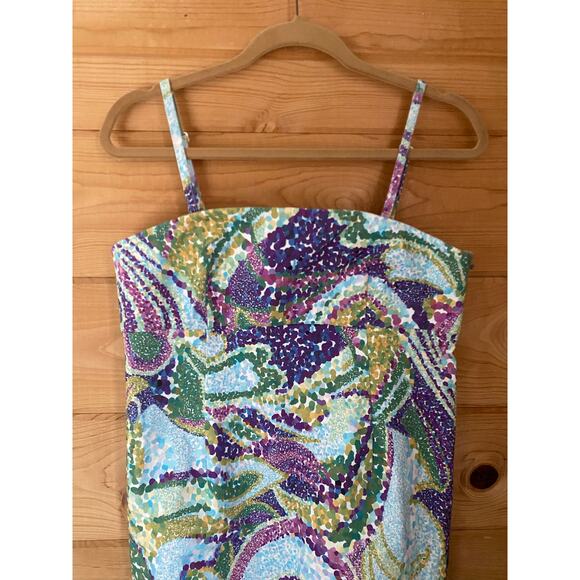 A Pea in the Pod maternity multicolored summer mini dress with adjustable straps - Picture 2 of 8